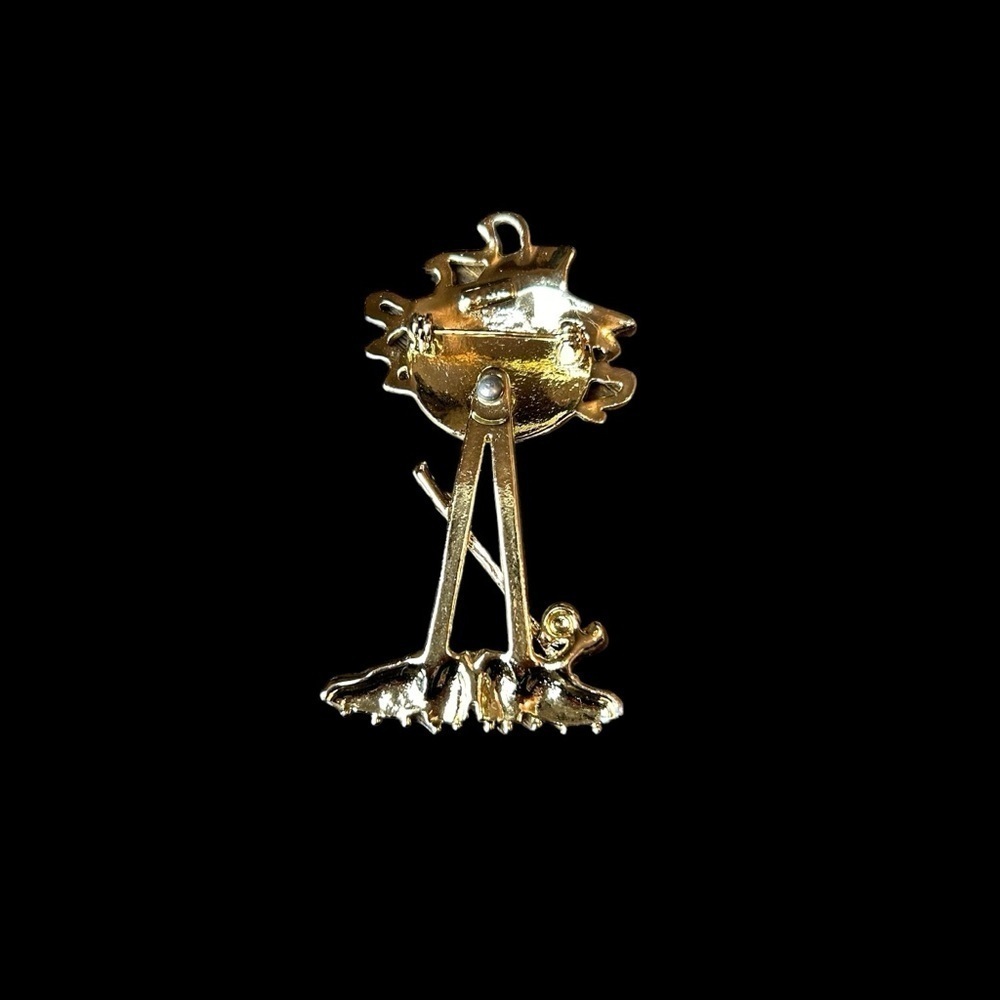 Vintage Gold Tone Golf Girl Articulated Statement Brooch/Pendant - Picture 7 of 11